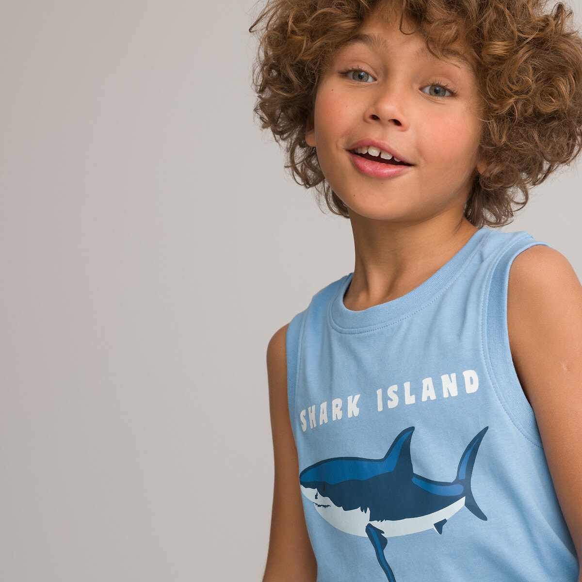 Σετ 3 αμάνικα μπλουζάκια με στάμπα μπροστά