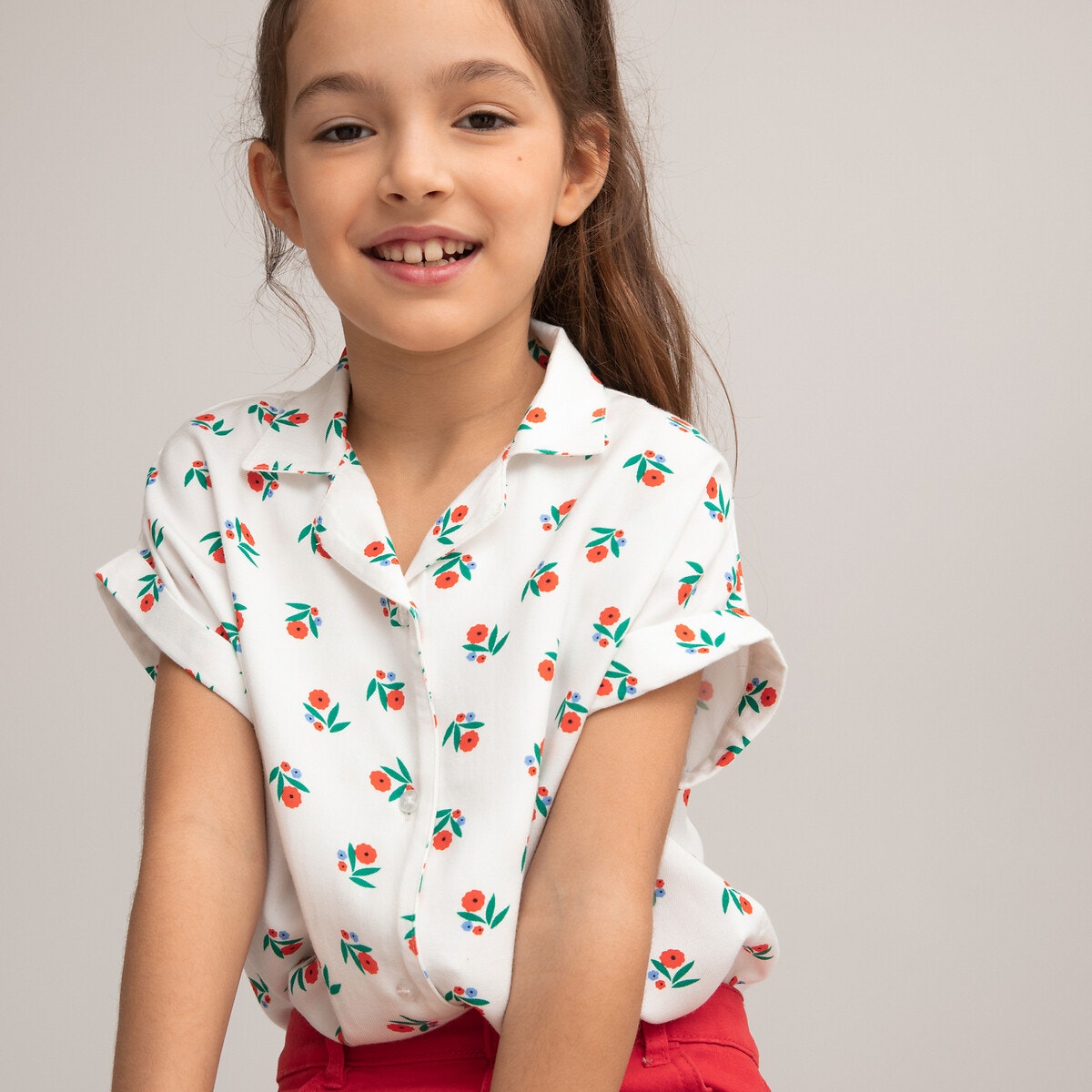 Μόδα > Παιδικά > Κορίτσι > Μπλούζες, πουκάμισα Κοντομάνικη μπλούζα με φλοράλ μοτίβο