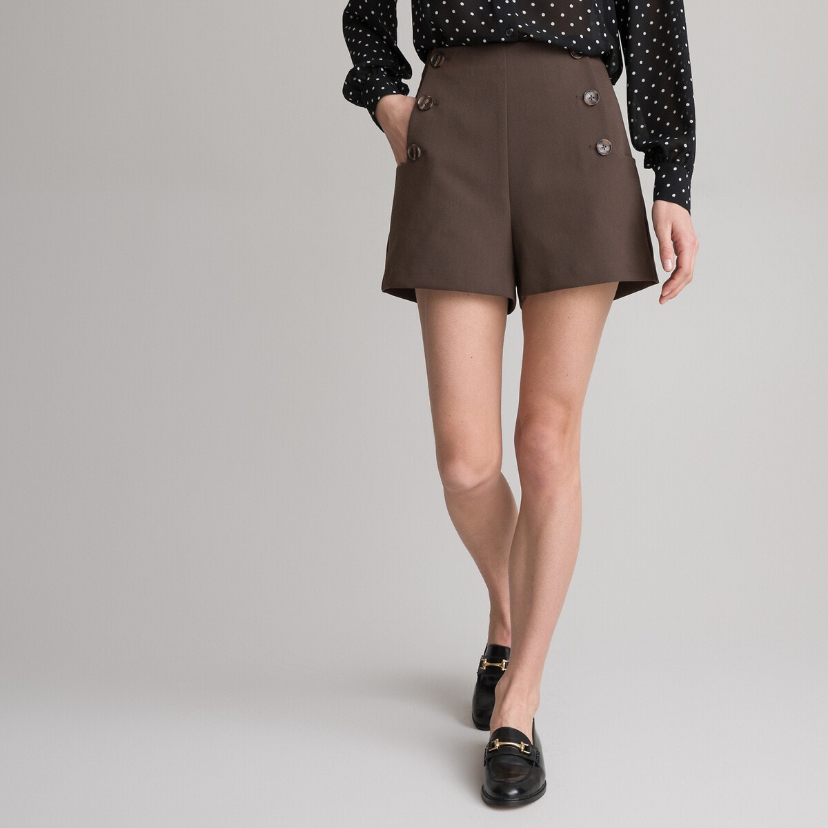 La Redoute Collections Σορτς με διακοσμητικά κουυμπιά στα πλάγια