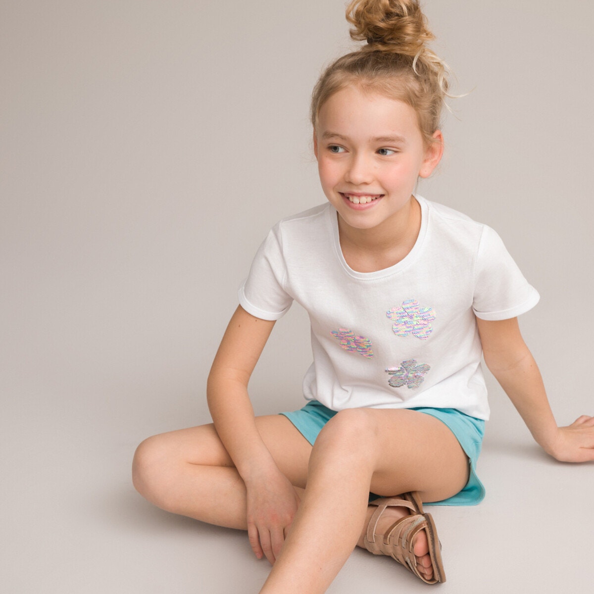 Κοντομάνικη μπλούζα με πούλιες διπλής όψης