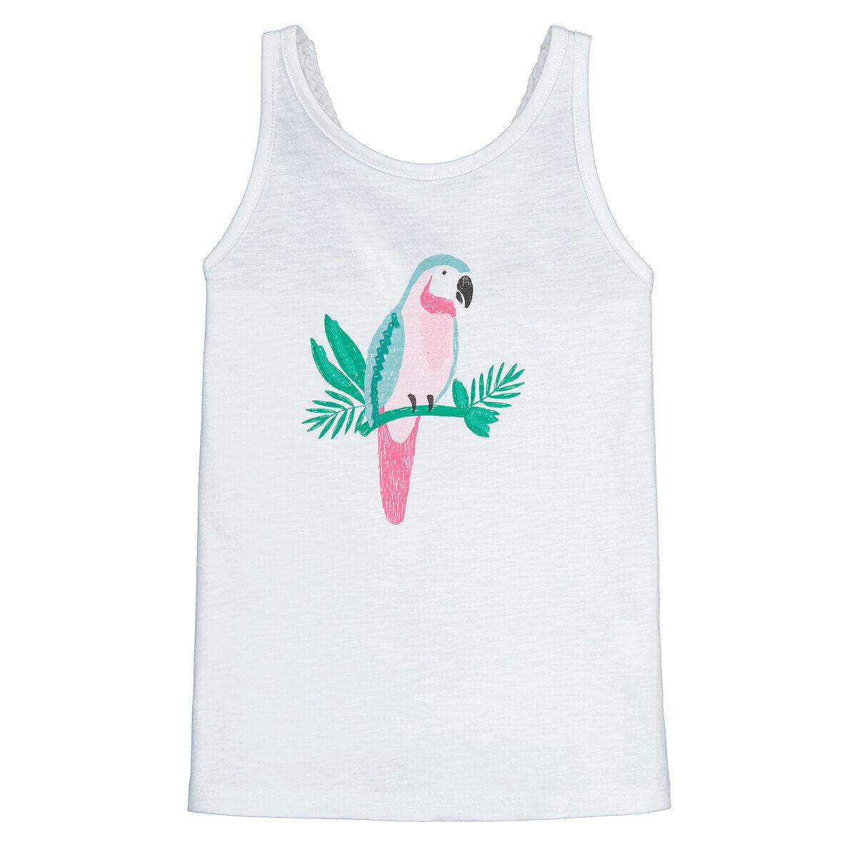 Τοπ με τιράντες και μοτίβο παπαγάλο