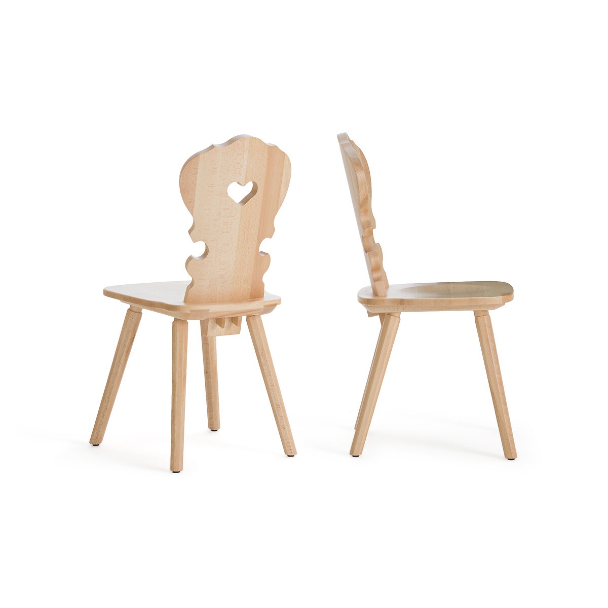 Σετ 2 καρέκλες από μασίφ ξύλο οξιάς, Arthur