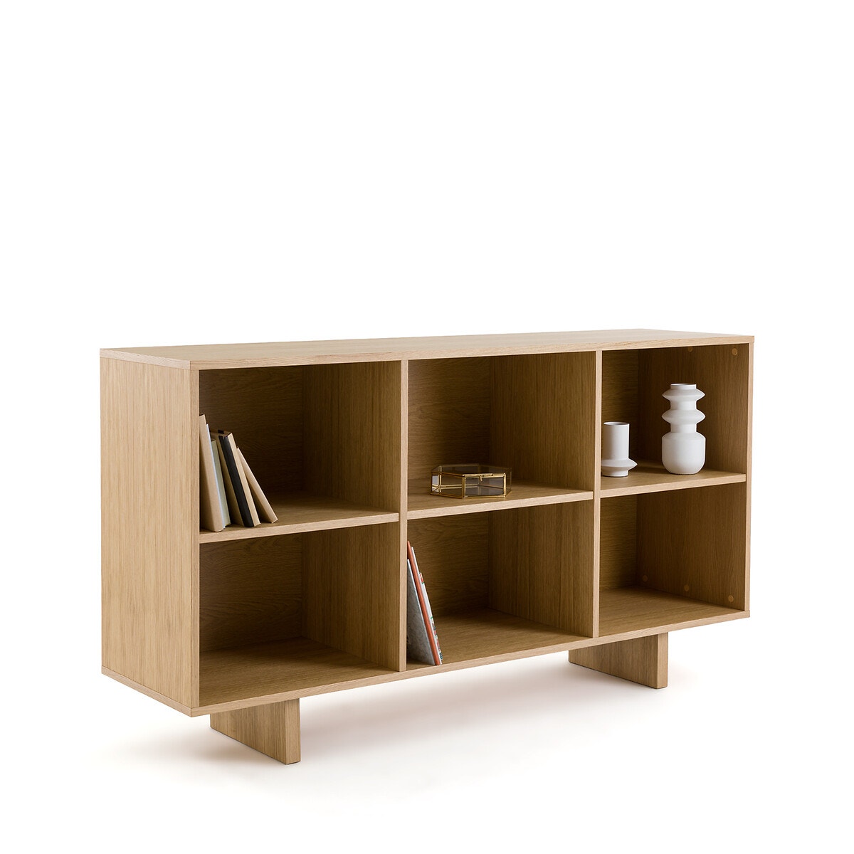 La Redoute Interieurs Χαμηλή βιβλιοθήκη από ξύλο δρυ Μ42xΠ160xΥ87cm