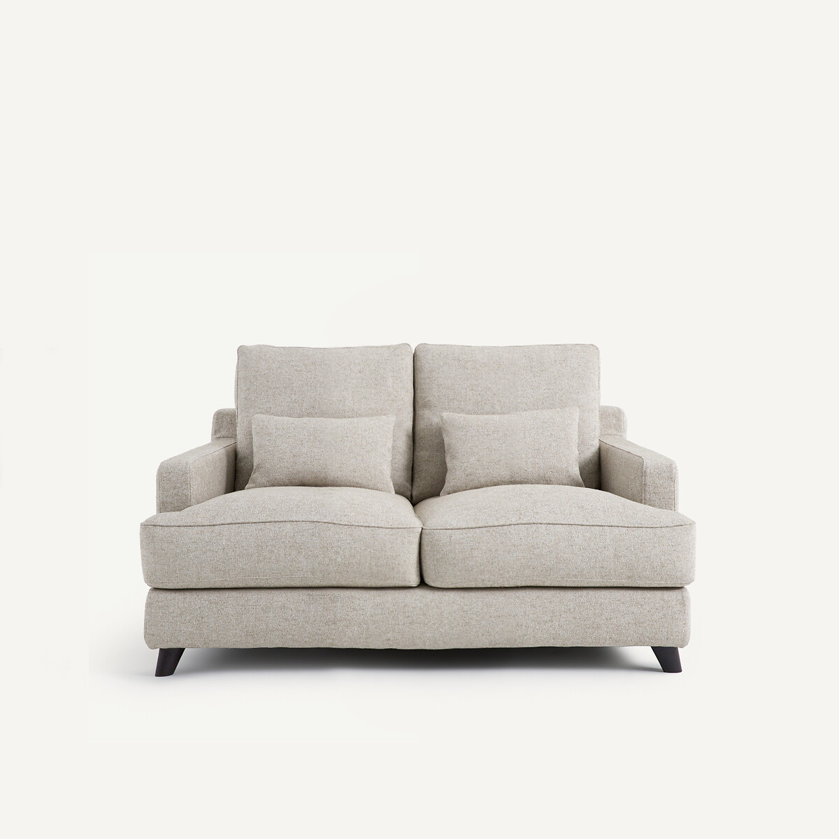 Διθέσιος καναπές με ανάγλυφη ταπετσαρία από βισκόζη και λινό Μ100xΠ150xΥ83cm