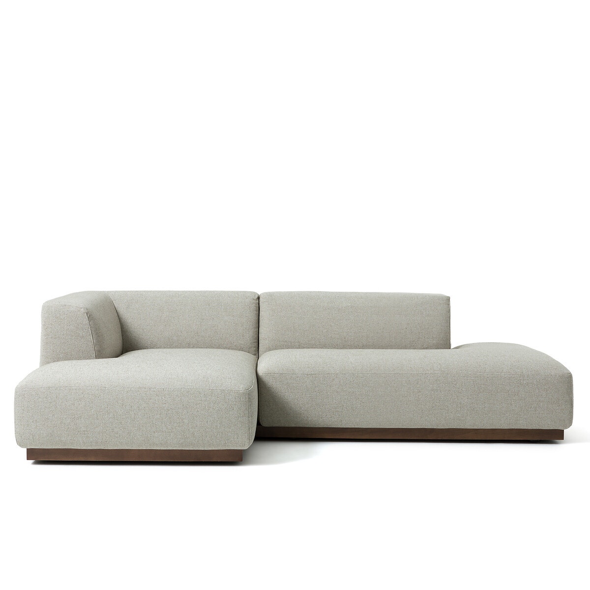 Γωνιακός καναπές XL με ανάγλυφη ταπετσαρία από βισκόζη και λινό Μ152xΠ282xΥ67cm