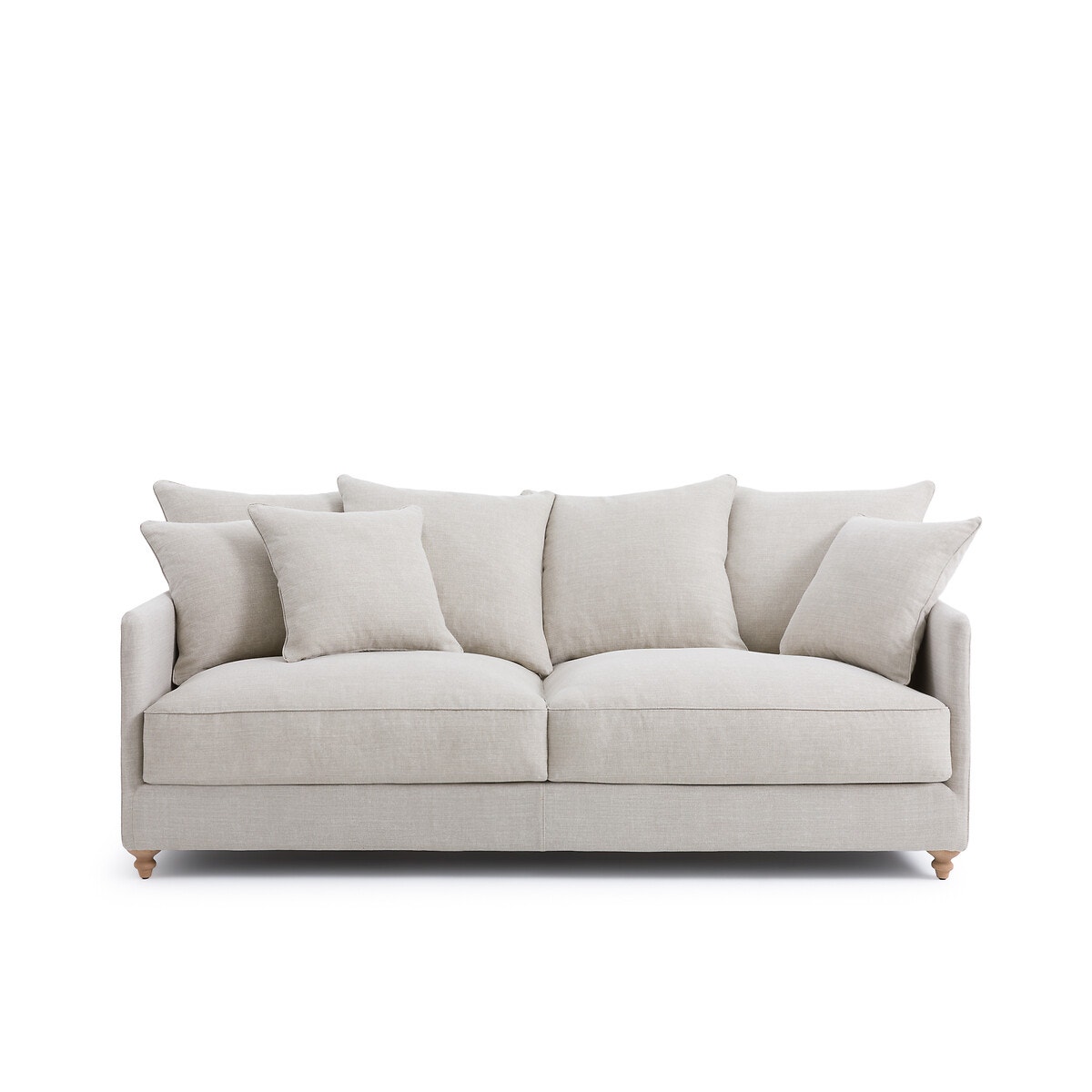 Τριθέσιος καναπές-κρεβάτι από βαμβάκι και λινό Μ105xΠ204xΥ93cm