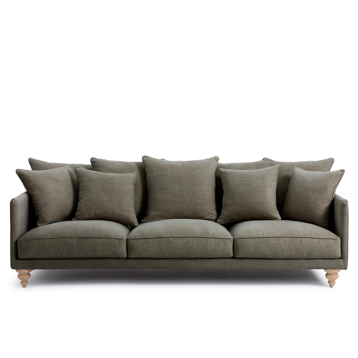 Καναπές από βαμβάκι και λινό Μ105xΠ198xΥ93cm