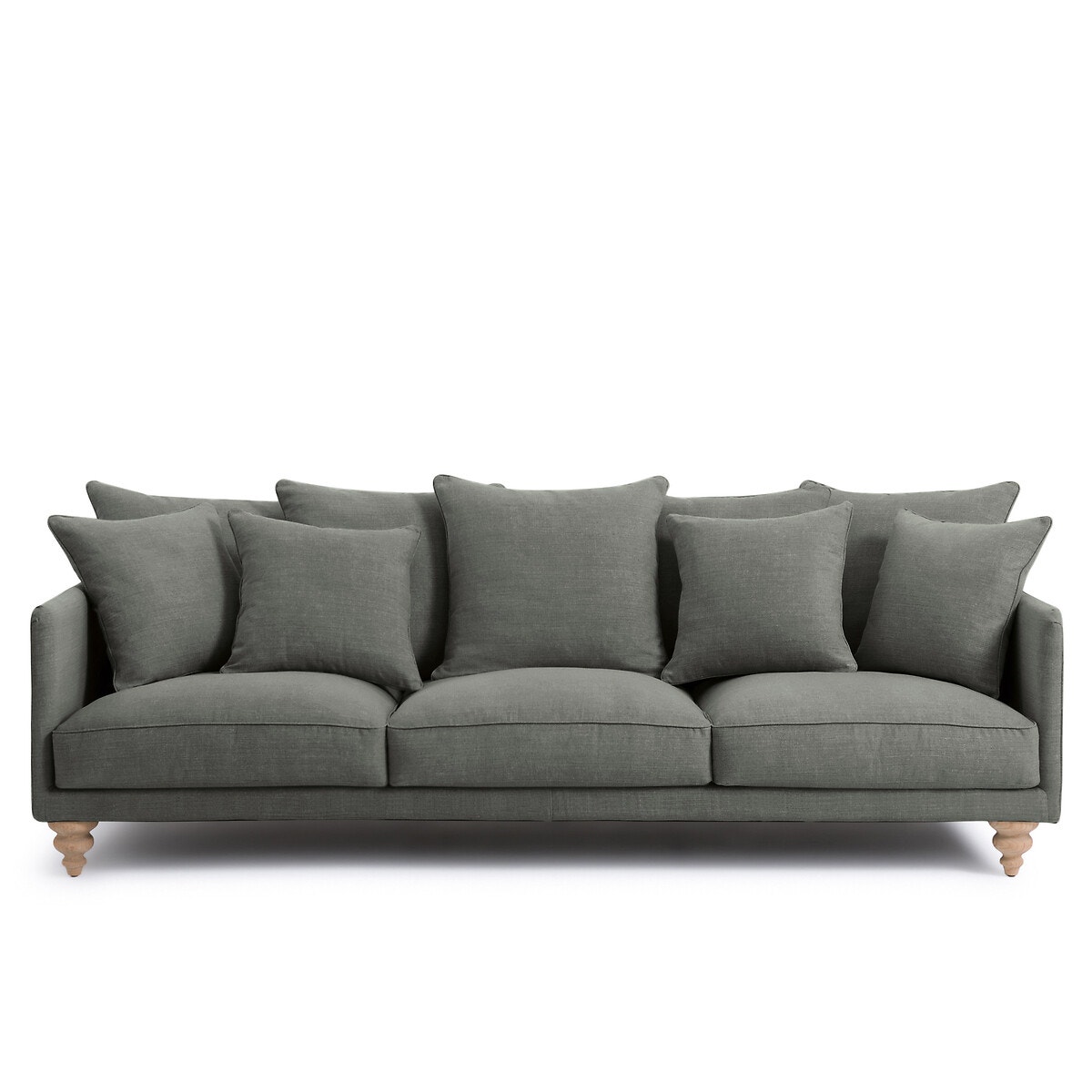 Καναπές από βαμβάκι και λινό Μ105xΠ198xΥ93cm