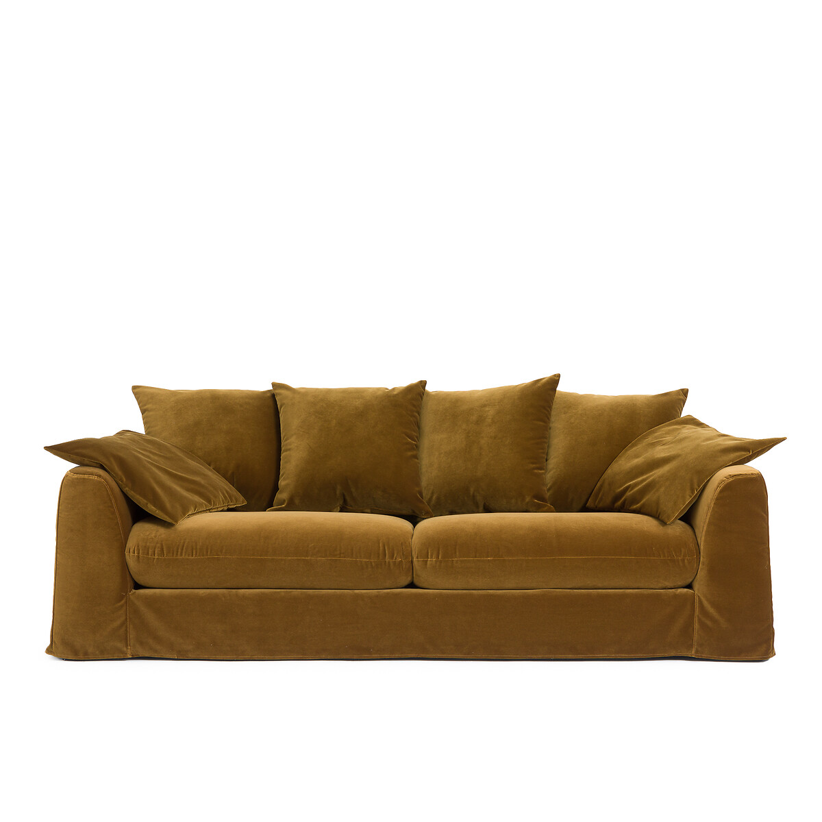 Καναπές από βελούδο Μ104xΠ207xΥ82cm