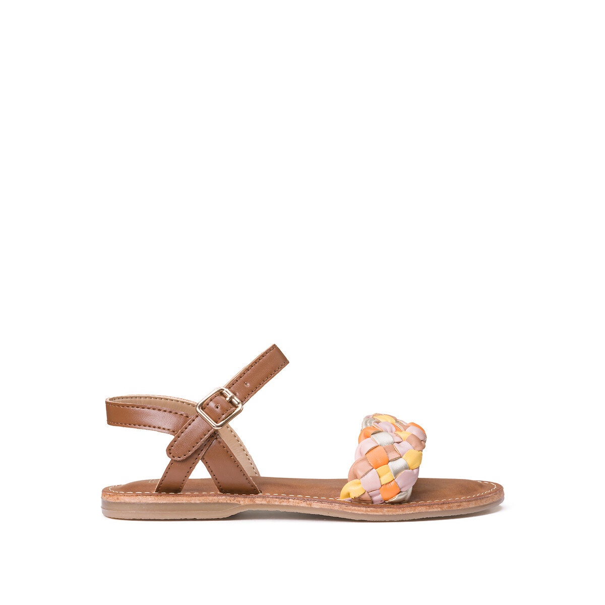 Φλατ πέδιλα με πολύχρωμα λουράκια