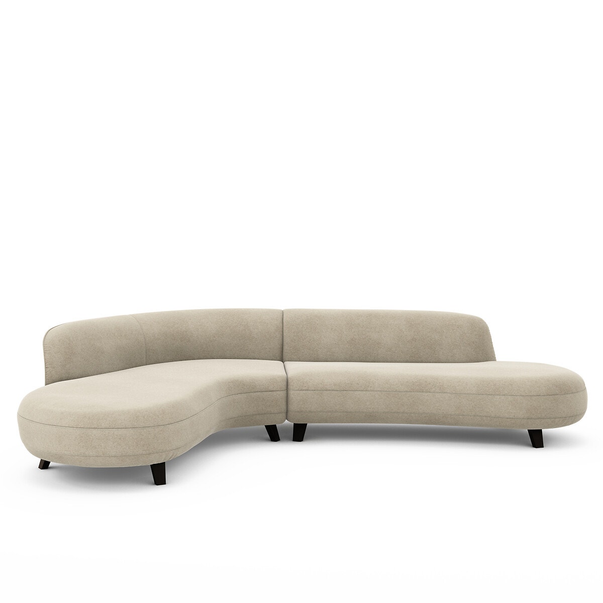 Γωνιακός καναπές από λινό βελούδο Μ183xΠ277xΥ75cm