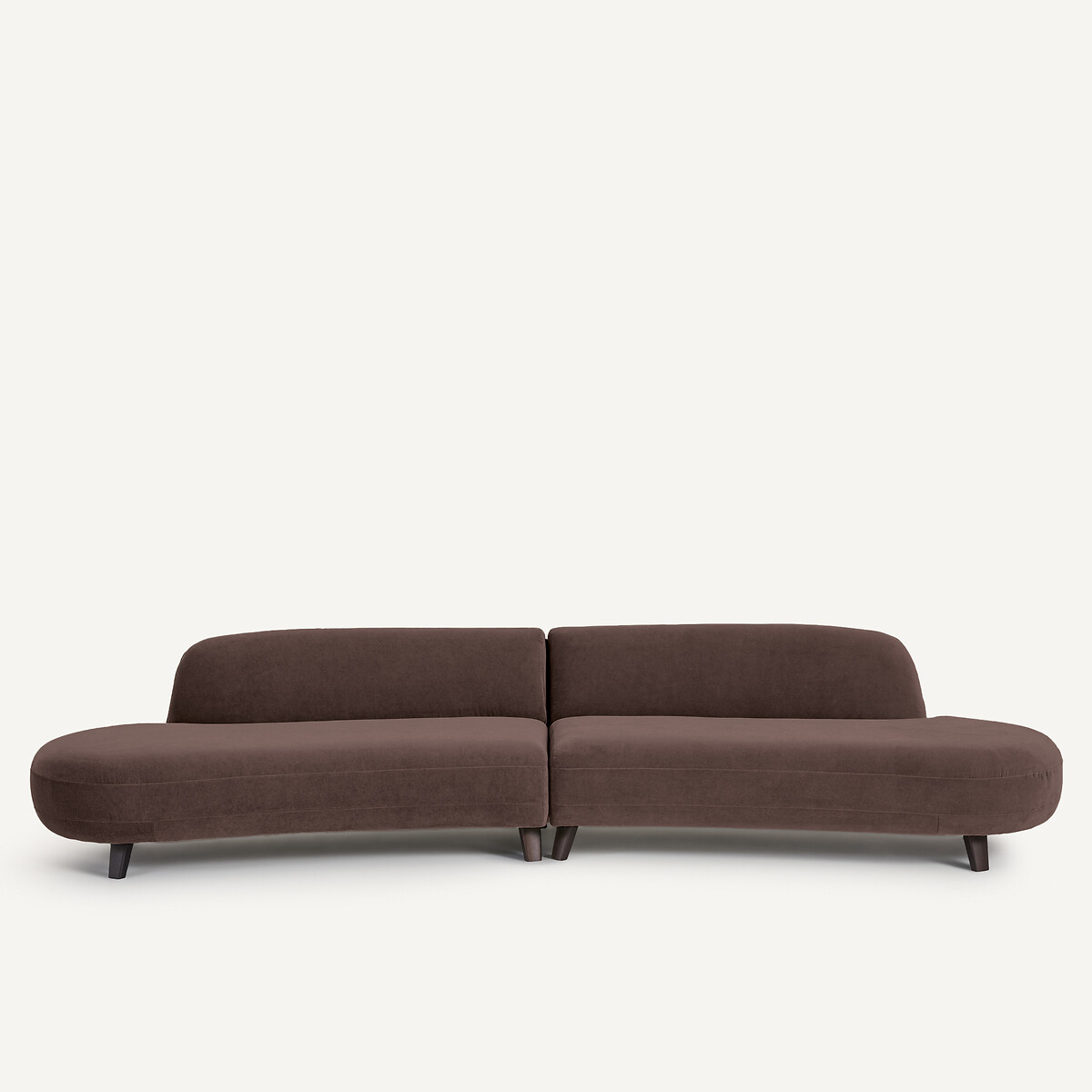 Εξαθέσιος καναπές από λινό βελούδο Μ112xΠ351xΥ75cm