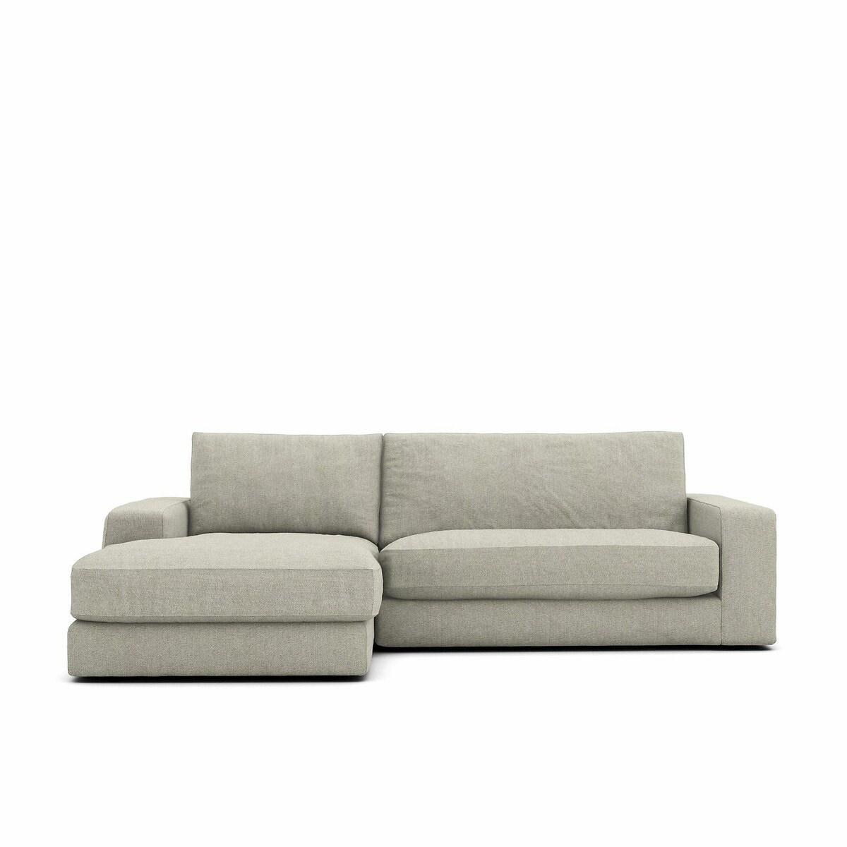 Γωνιακός καναπές με τουίντ ταπετσαρία Μ170xΠ250xΥ78cm