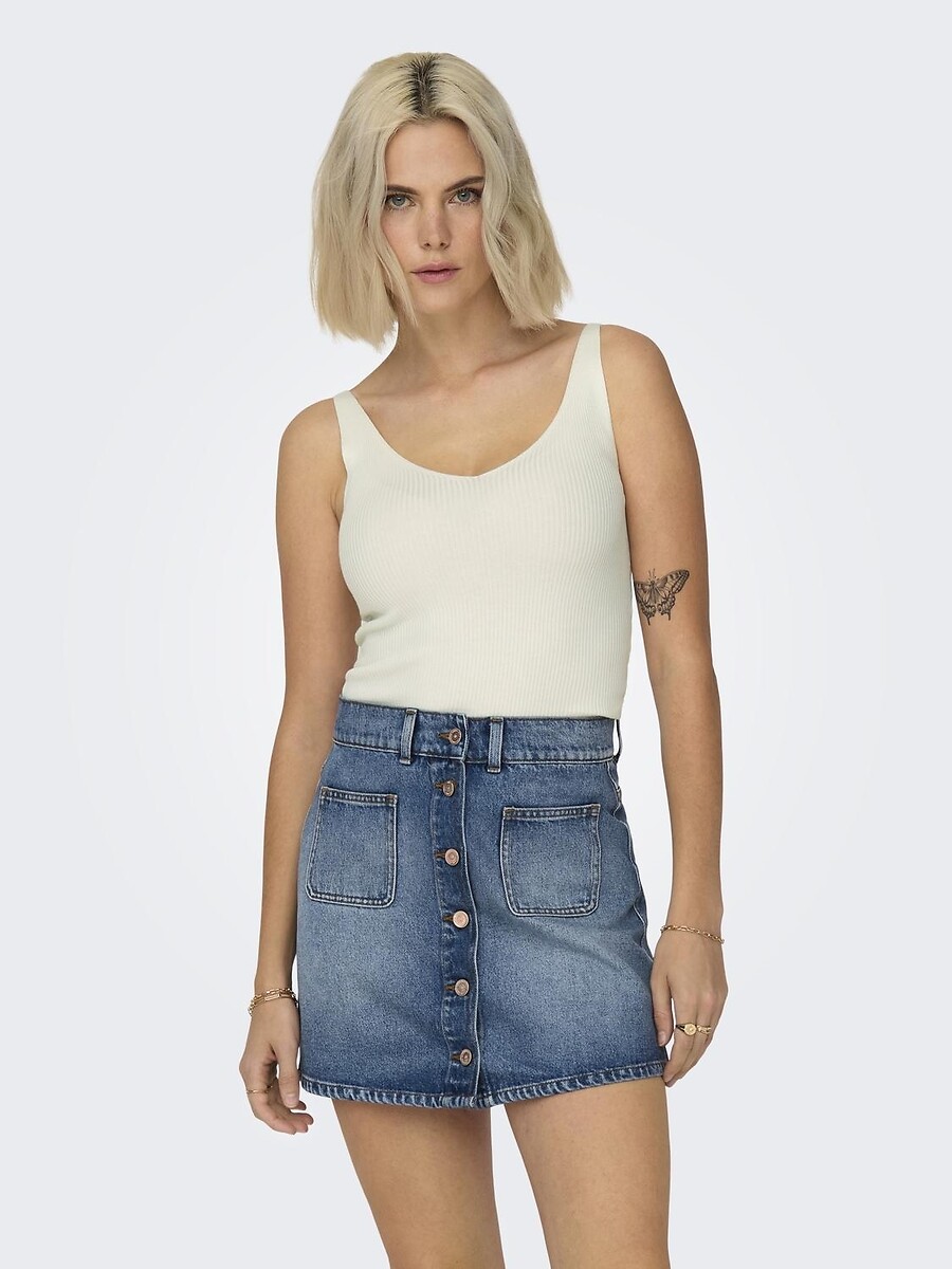 Αμάνικο πλεκτό με V