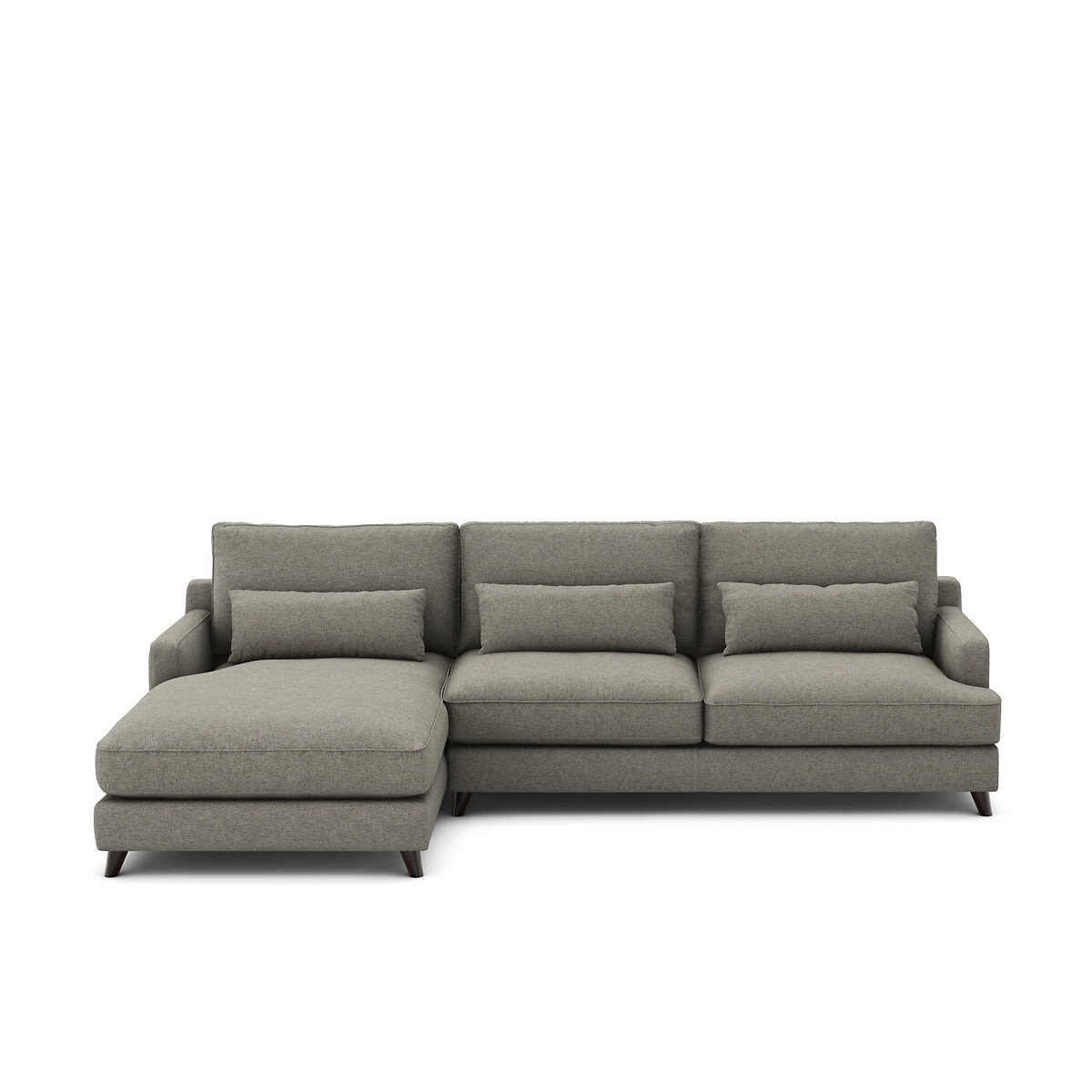 Γωνιακός καναπές με ανάγλυφη ταπετσαρία από βισκόζη και λινό, Alwine