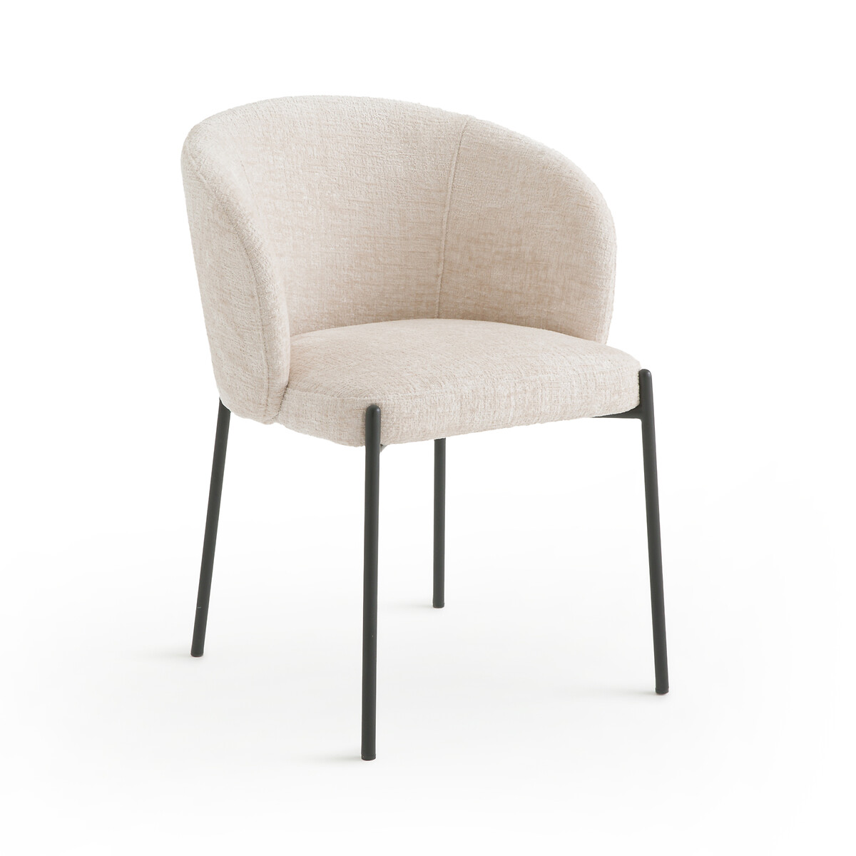 Πολυθρόνα τραπεζαρίας με σενίλ βελούδινη ταπετσαρία Μ58xΠ58xΥ79cm