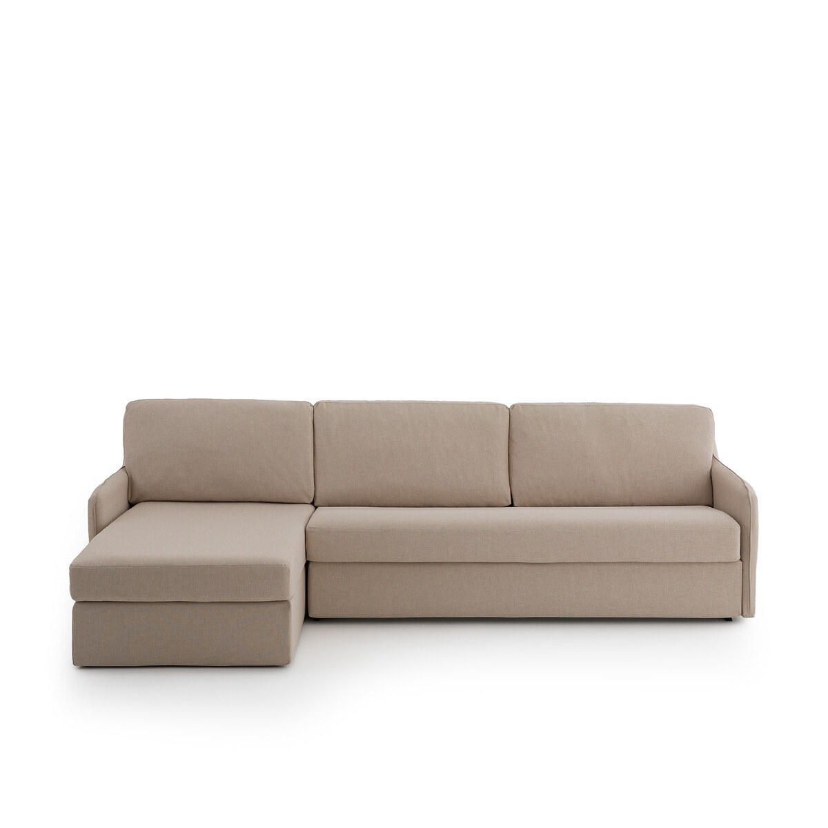 Γωνιακός καναπές-κρεβάτι με ανάγλυφη ταπετσαρία και στρώμα αφρού, Nano