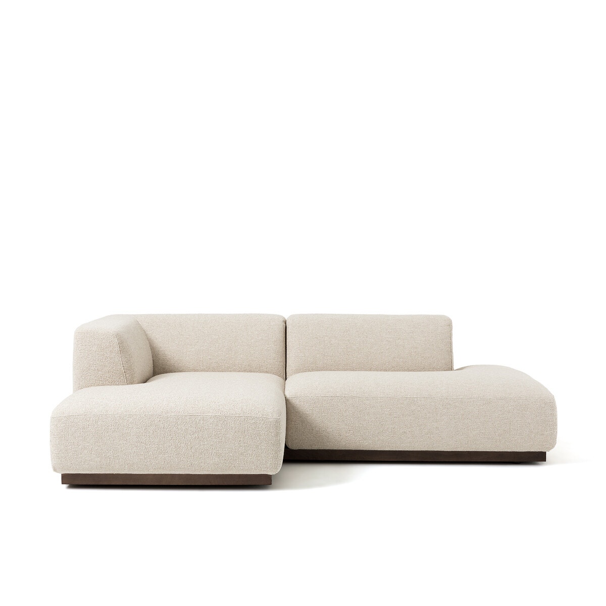 Γωνιακός καναπές με μπουκλέ ταπετσαρία Μ152xΠ232xΥ67cm