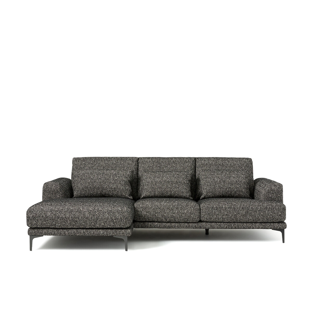 Γωνιακός καναπές με μπουκλέ ταπετσαρία Μ149xΠ258xΥ83cm