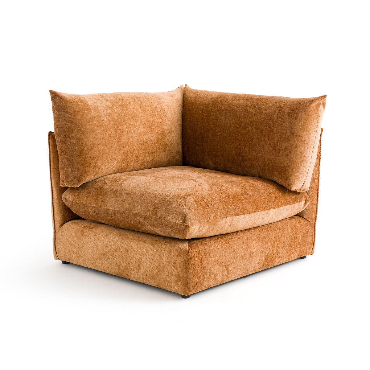 La Redoute Interieurs Γωνιακή πολυθρόνα με ανάγλυφη βελουτέ ταπετσαρία Μ105xΠ105xΥ86cm