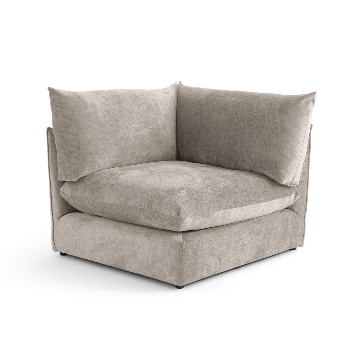 La Redoute Interieurs Γωνιακή πολυθρόνα με ανάγλυφη βελουτέ ταπετσαρία Μ105xΠ105xΥ86cm