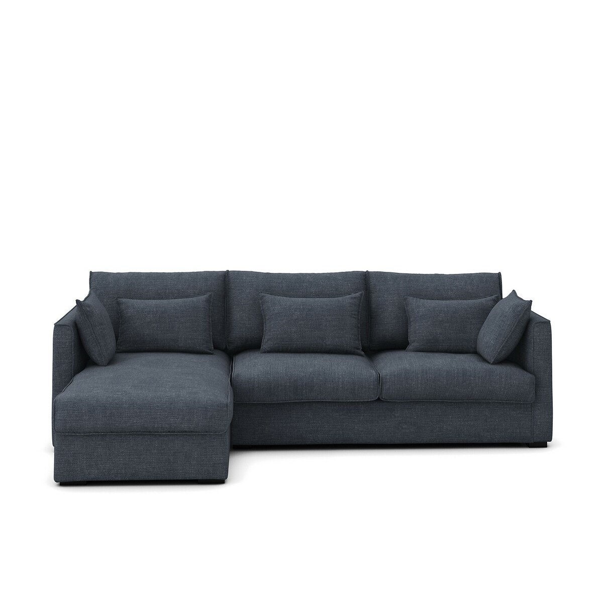 Γωνιακός πτυσσόμενος καναπές-κρεβάτι με ταπετσαρία από βαμβάκι λινό Μ160xΠ258xΥ87cm