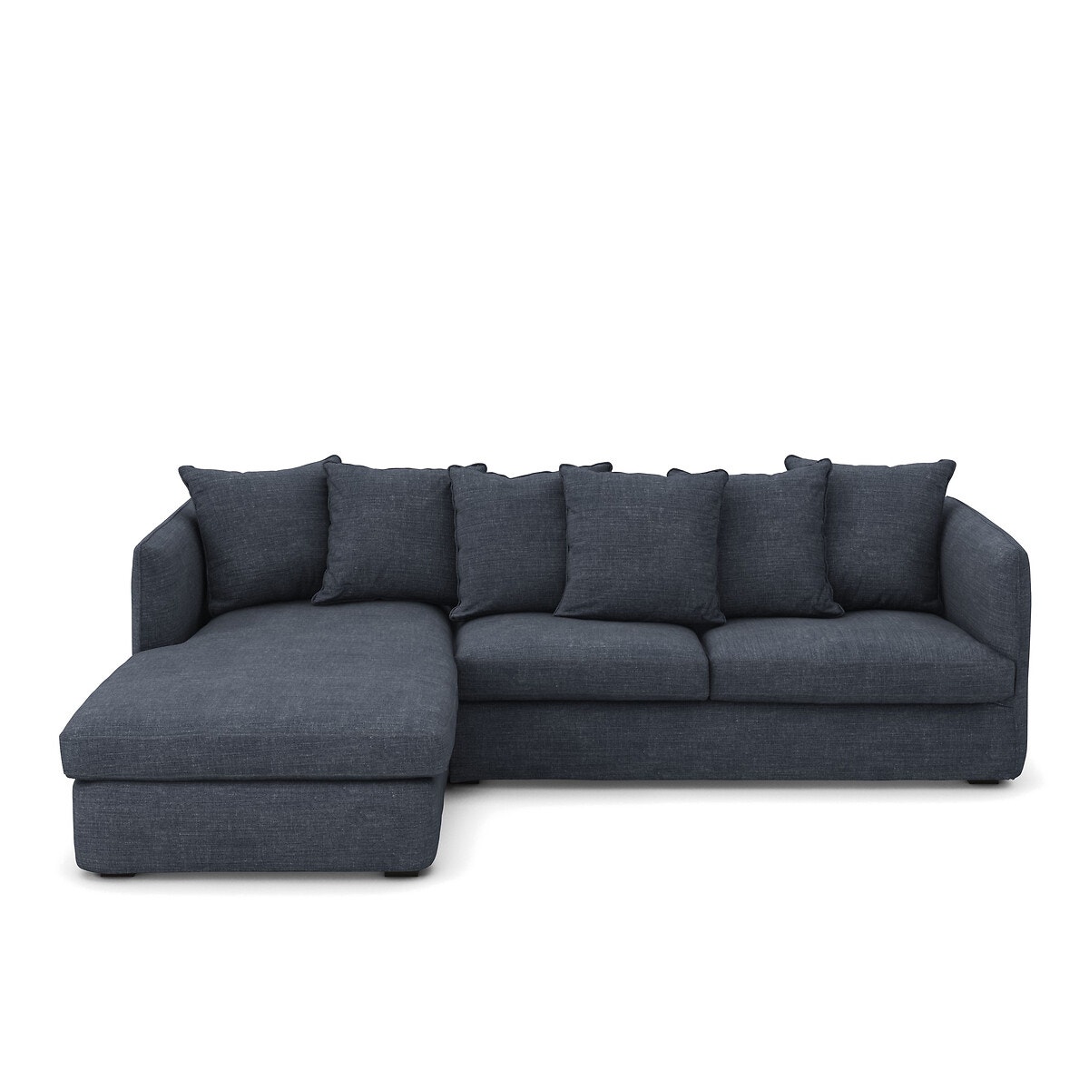 Γωνιακός καναπές από βαμβάκι-λινό Μ175xΠ260xΥ82cm