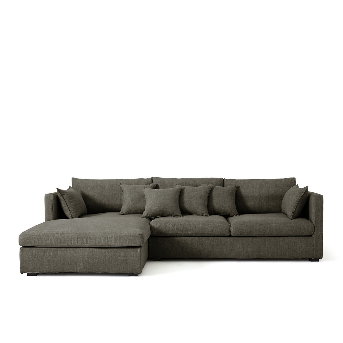 Γωνιακός καναπές από βαμβάκι-λινό Μ180xΠ290xΥ85cm