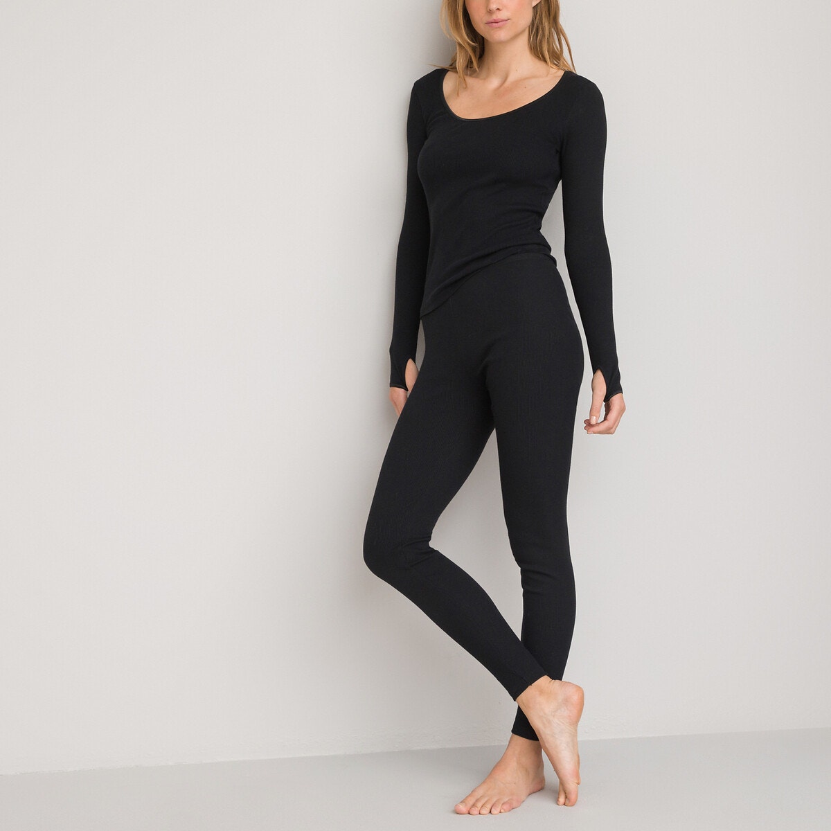 Πιτζάμα με λεπτή ριμπ ύφανση