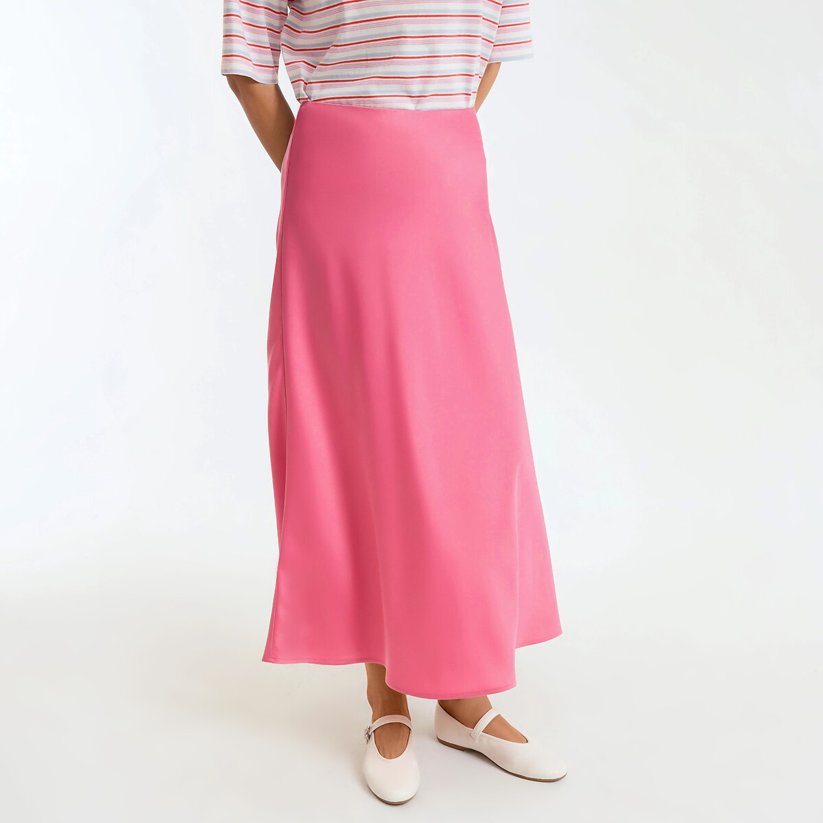 La Redoute Collections Μακριά εβαζέ φούστα από ματ σατέν