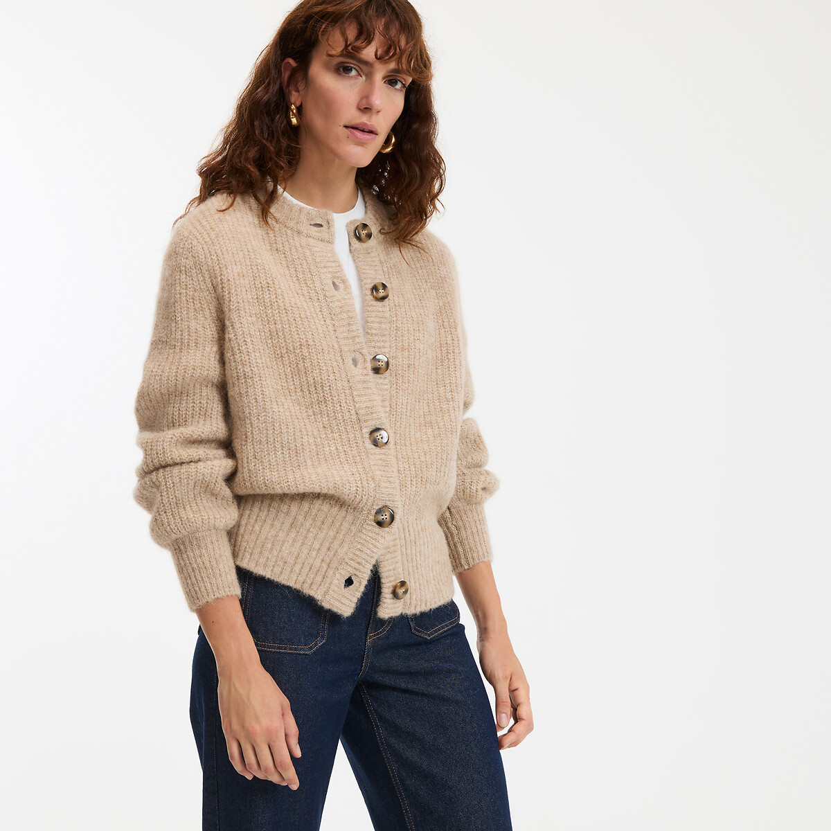 La Redoute Collections Ζακέτα με αλπακά στη σύνθεση