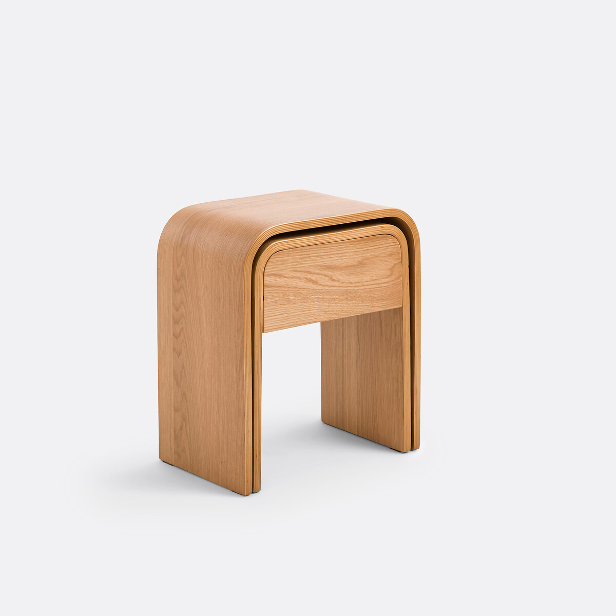 Κομοδίνο ζιγκόν με καπλαμά ξύλου δρυ Μ27xΠ42xΥ48cm