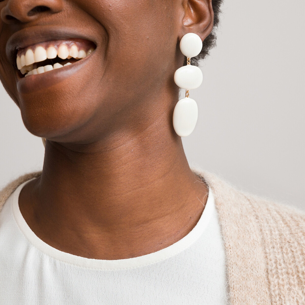 Κρεμαστά σκουλαρίκια με 3 βότσαλα