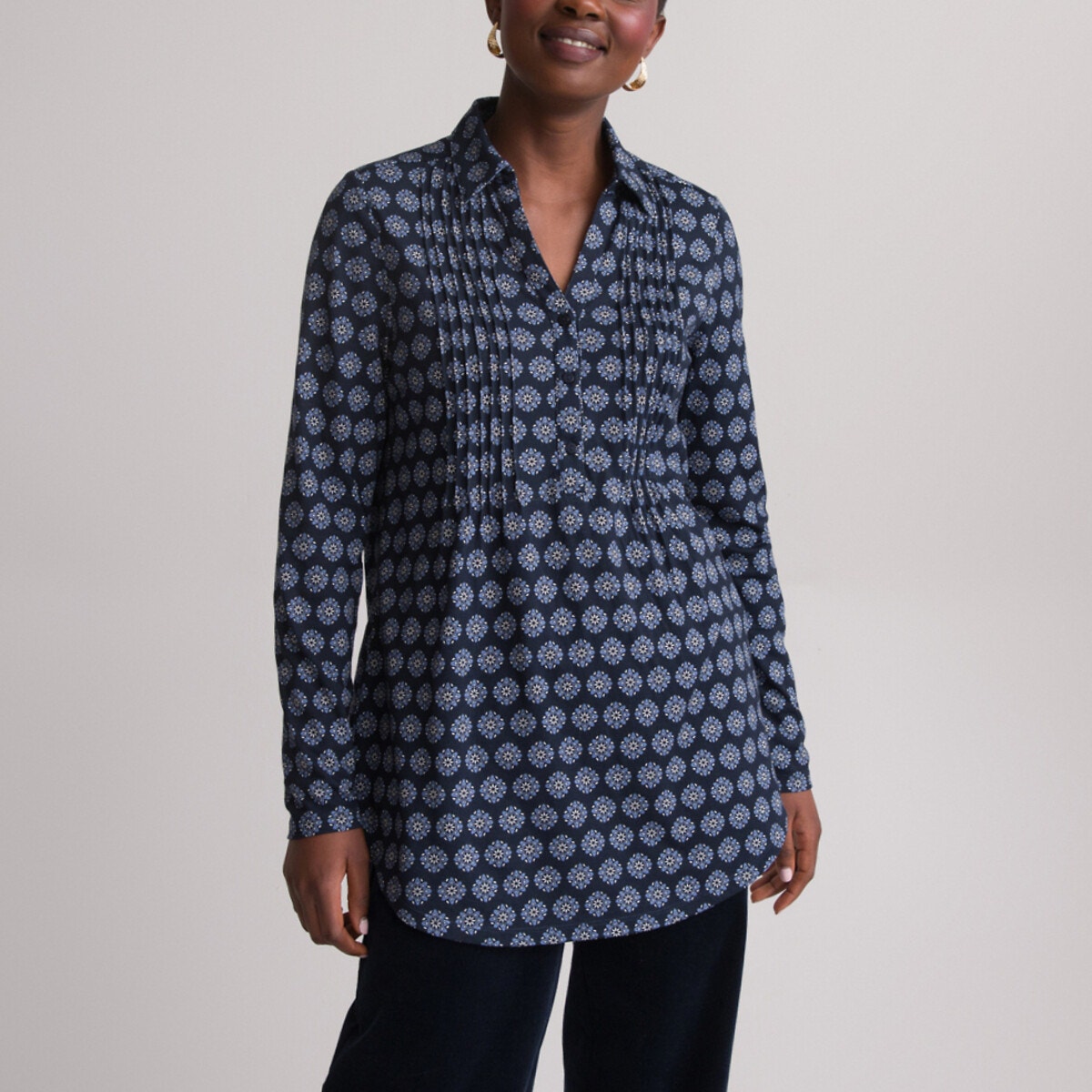 Μακρυμάνικη μπλούζα σε στυλ πουκαμίσου