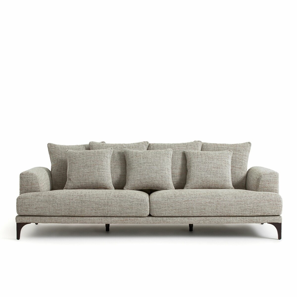 Καναπές με ταπετσαρία ψαροκόκκαλο Μ105xΠ217xΥ84cm