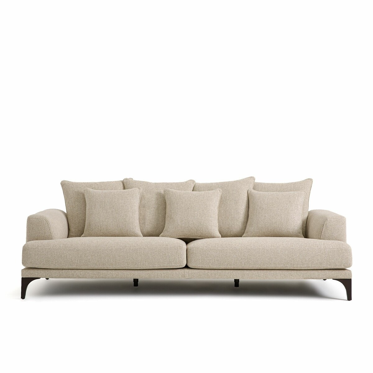 Καναπές με βαμβακερή μελανζέ ταπετσαρία Μ105xΠ217xΥ84cm