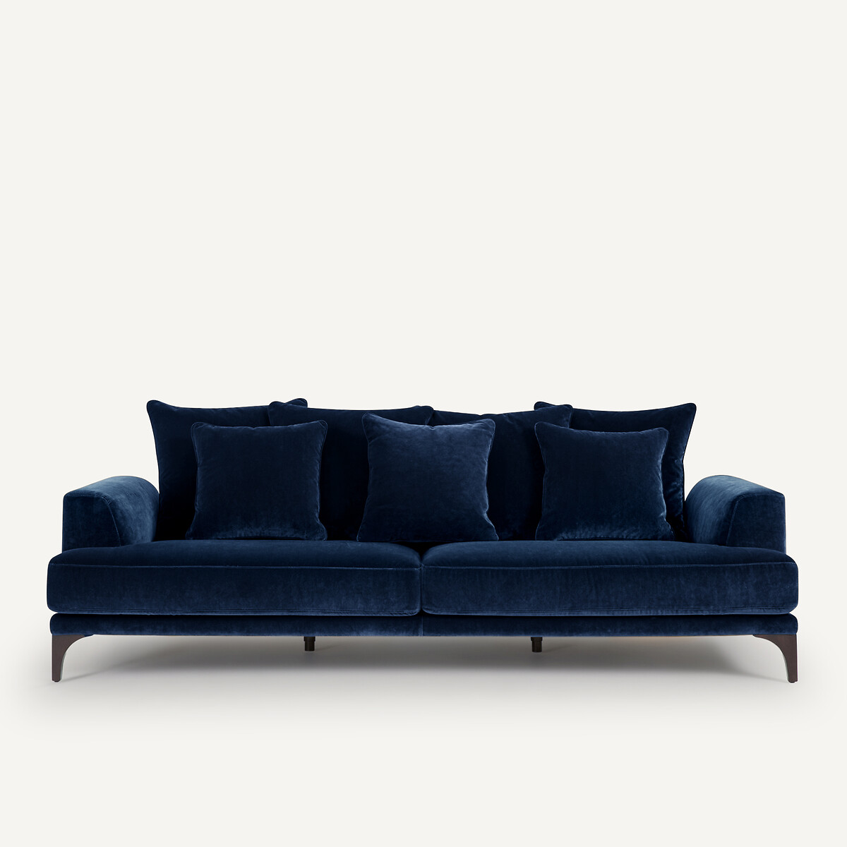 Καναπές με βελουτέ ταπετσαρία Μ105xΠ217xΥ84cm