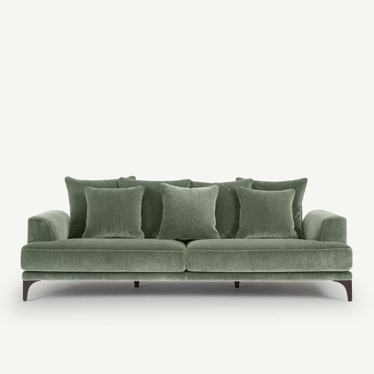 Καναπές με βελουτέ ταπετσαρία Μ105xΠ217xΥ84cm