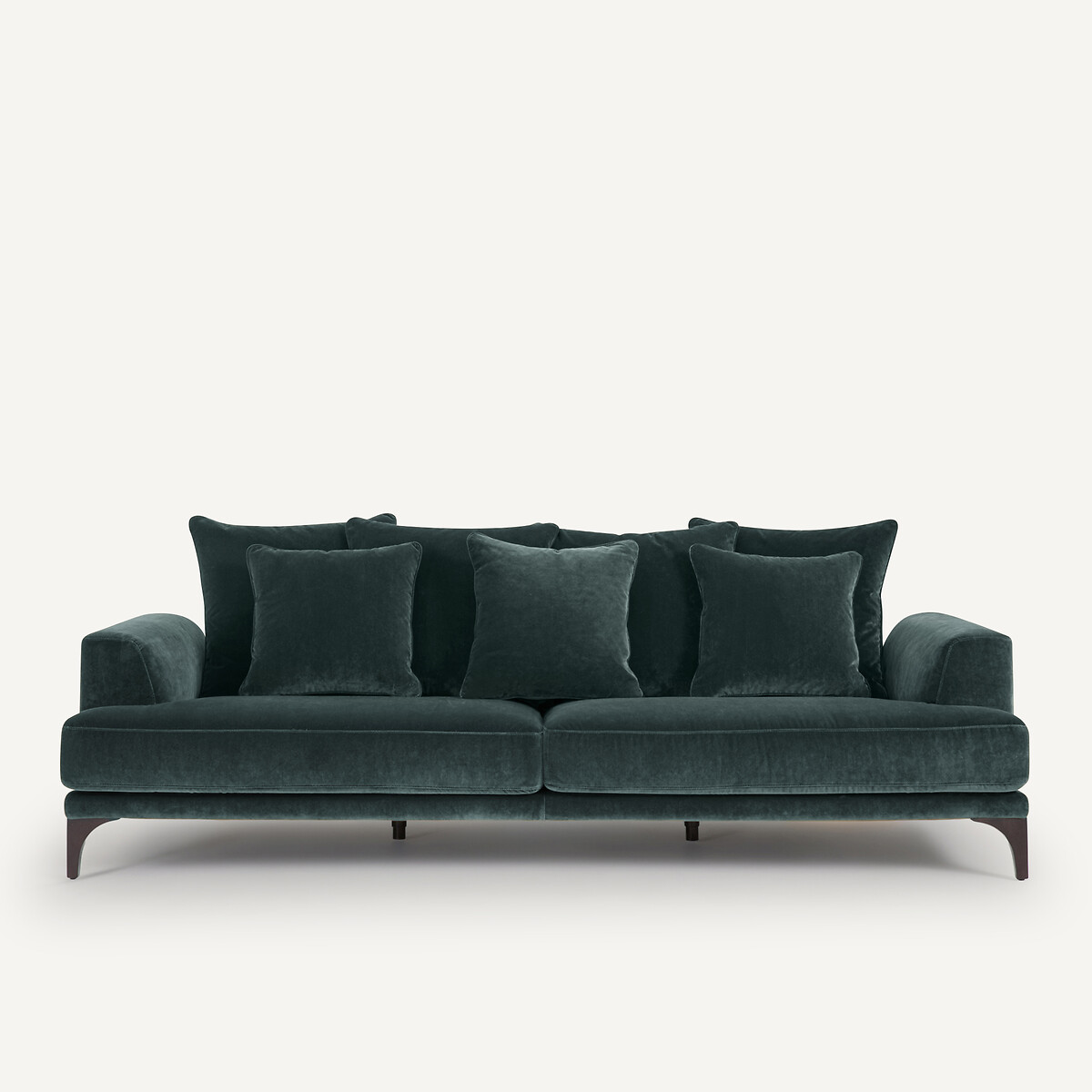 Καναπές με βελουτέ ταπετσαρία Μ105xΠ217xΥ84cm