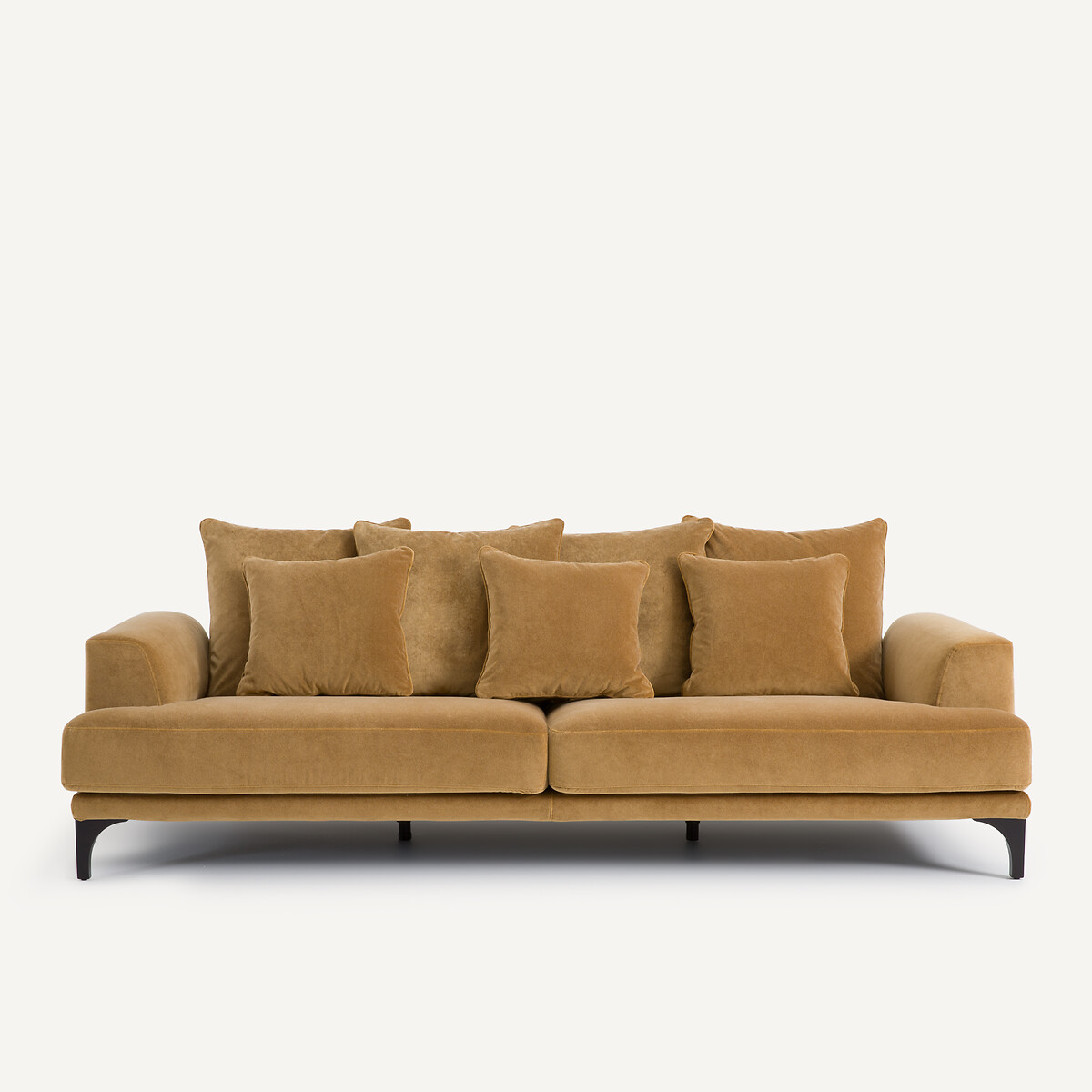 Καναπές από λινό βελούδο Μ105xΠ217xΥ84cm