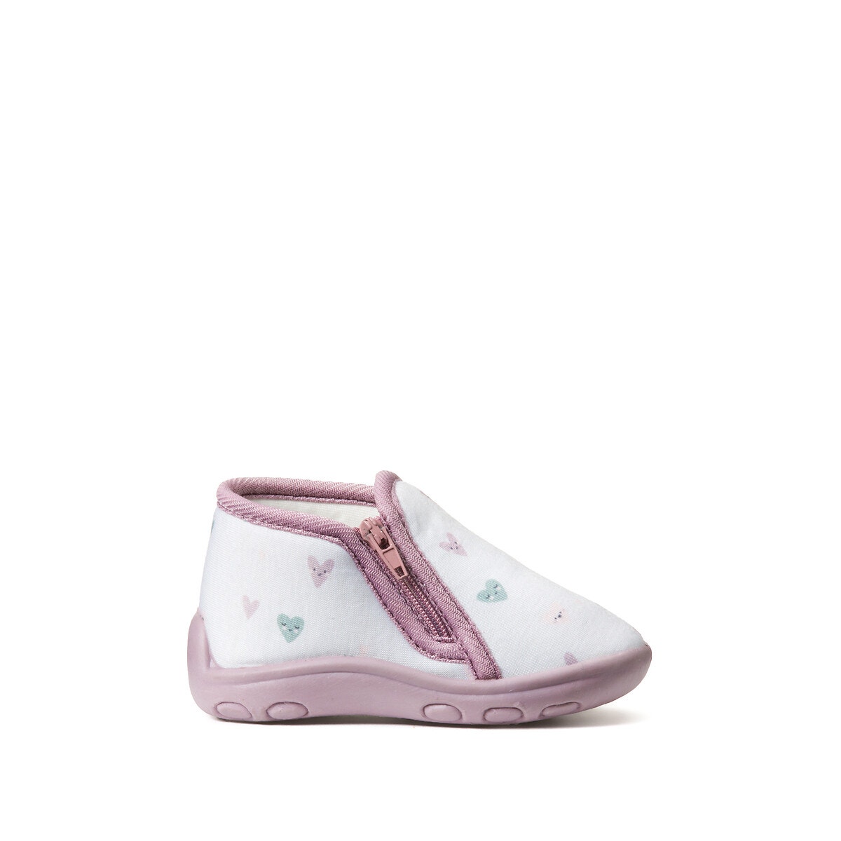 Παντοφλάκια με φερμουάρ και μοτίβο "καρδιές"