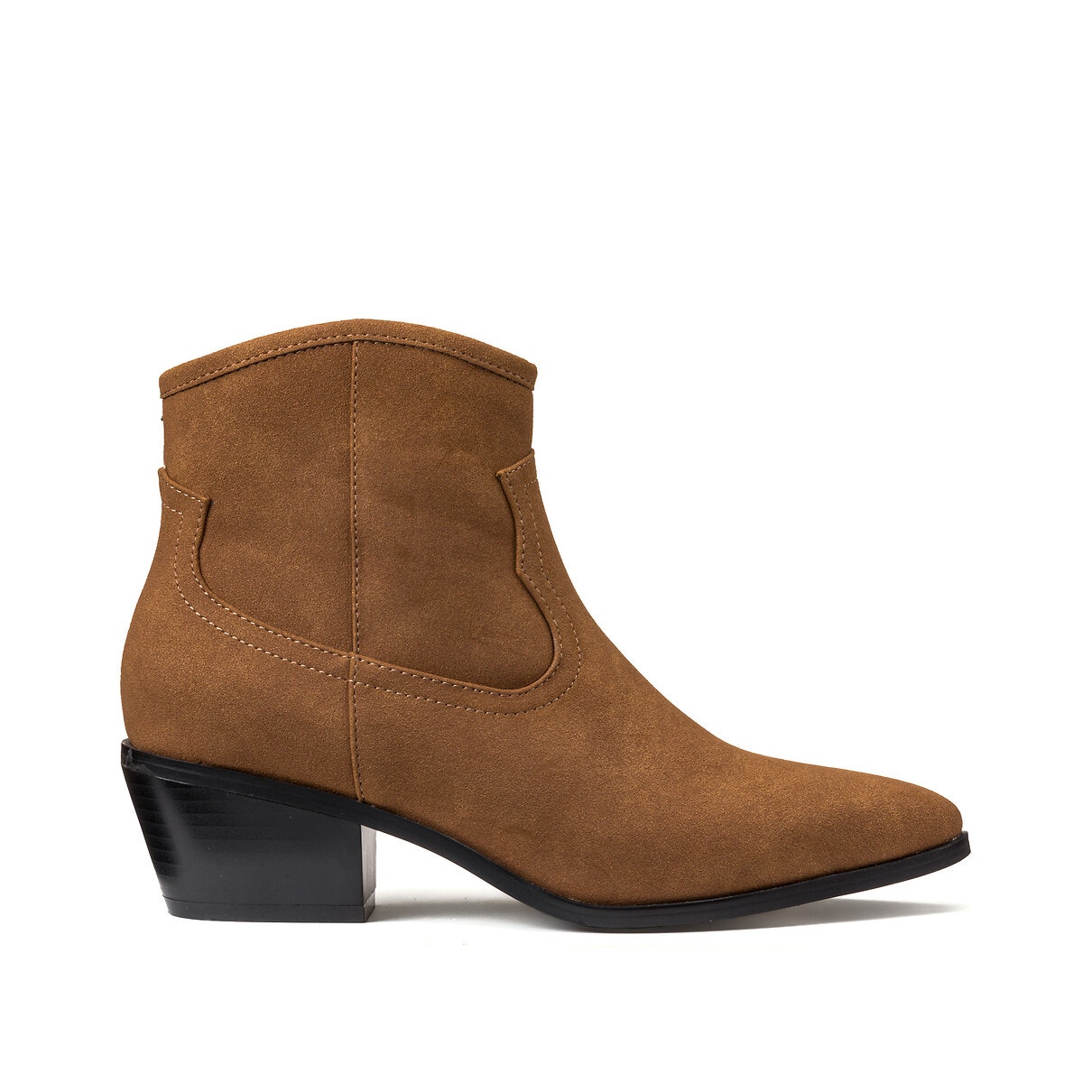 Μποτάκια από συνθετικό δέρμα με φαρδύ τακούνι