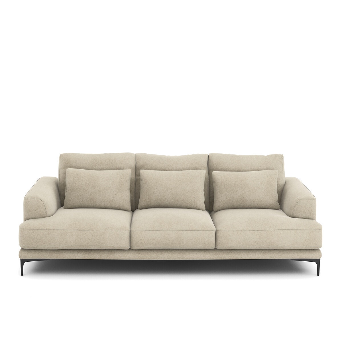 Καναπές με ταπετσαρία από λινό βελούδο Μ105xΠ217xΥ83cm