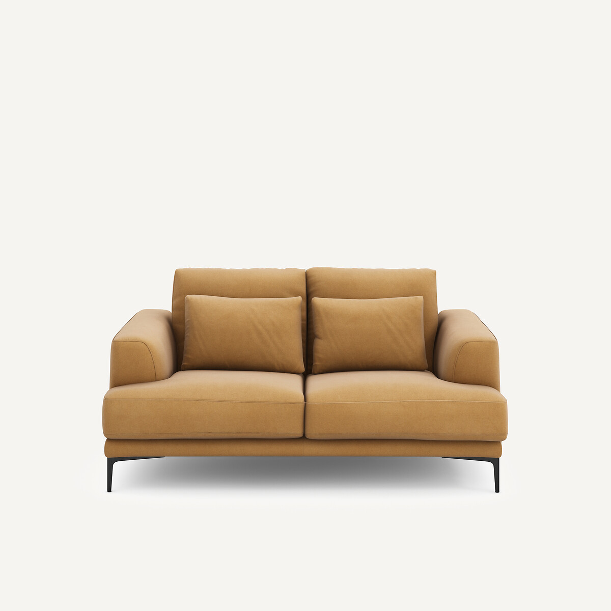 Διθέσιος καναπές με ταπετσαρία από λινό βελούδο Μ105xΠ177xΥ83cm