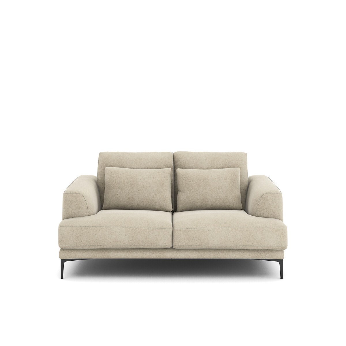 Διθέσιος καναπές με ταπετσαρία από λινό βελούδο Μ105xΠ177xΥ83cm