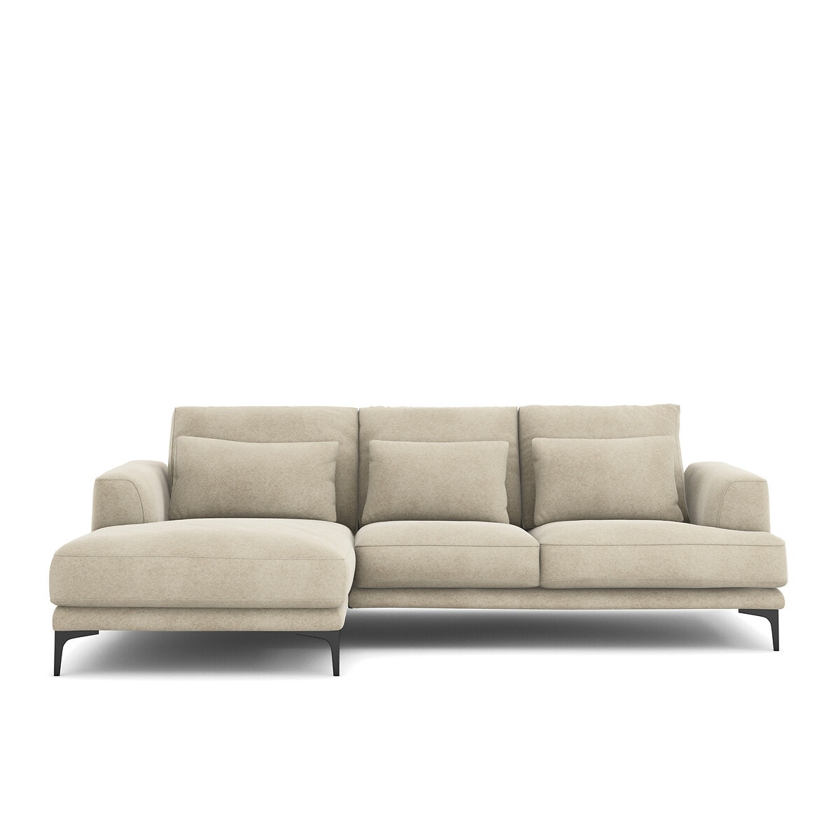 Γωνιακός καναπές από λινό βελούδο Μ149xΠ258xΥ83cm