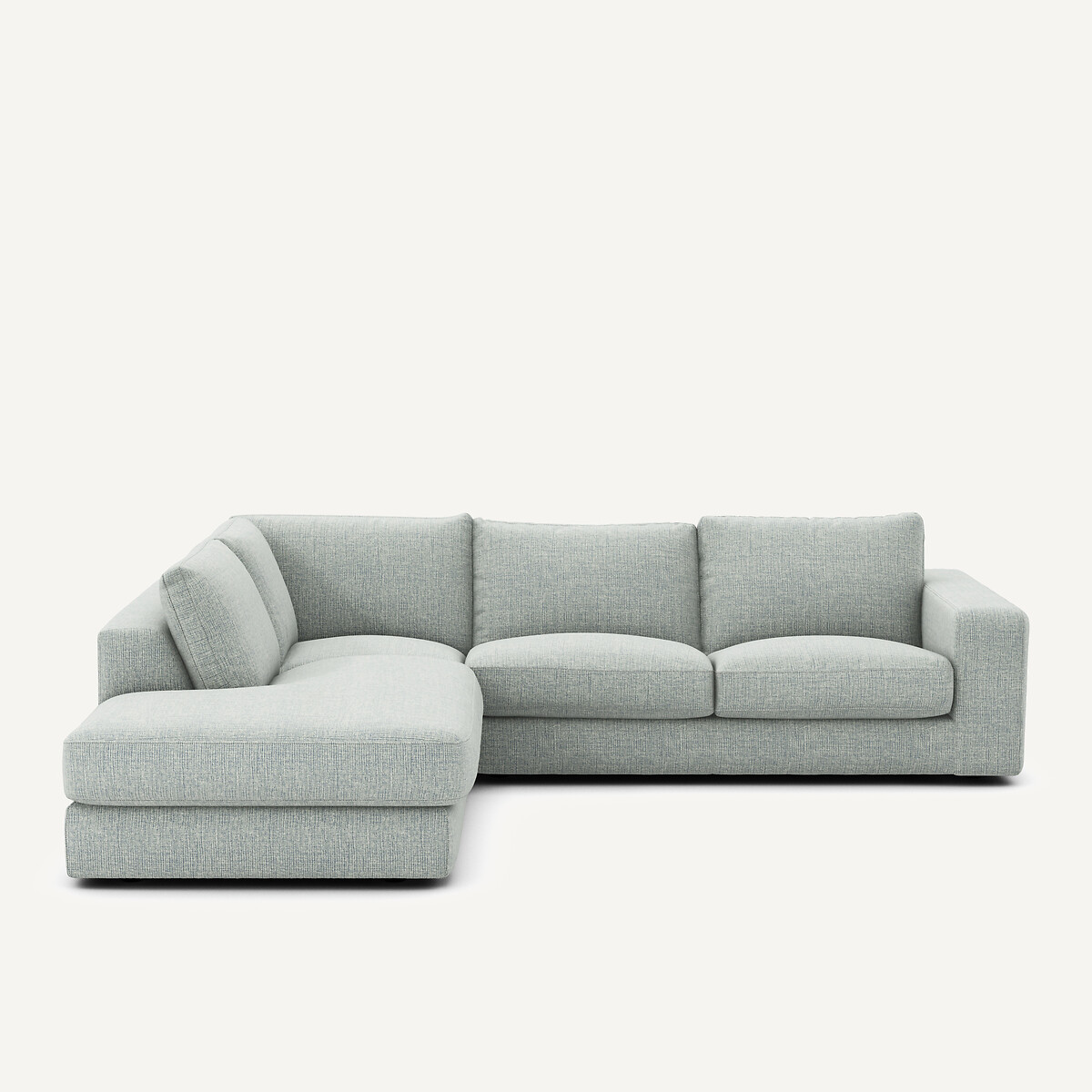 Γωνιακός καναπές με μελανζέ ταπετσαρία Μ233xΠ282xΥ78cm