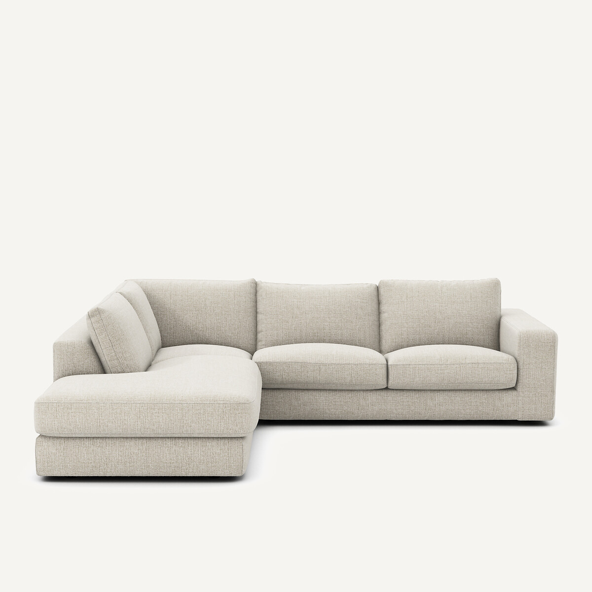 Γωνιακός καναπές με μελανζέ ταπετσαρία Μ233xΠ282xΥ78cm