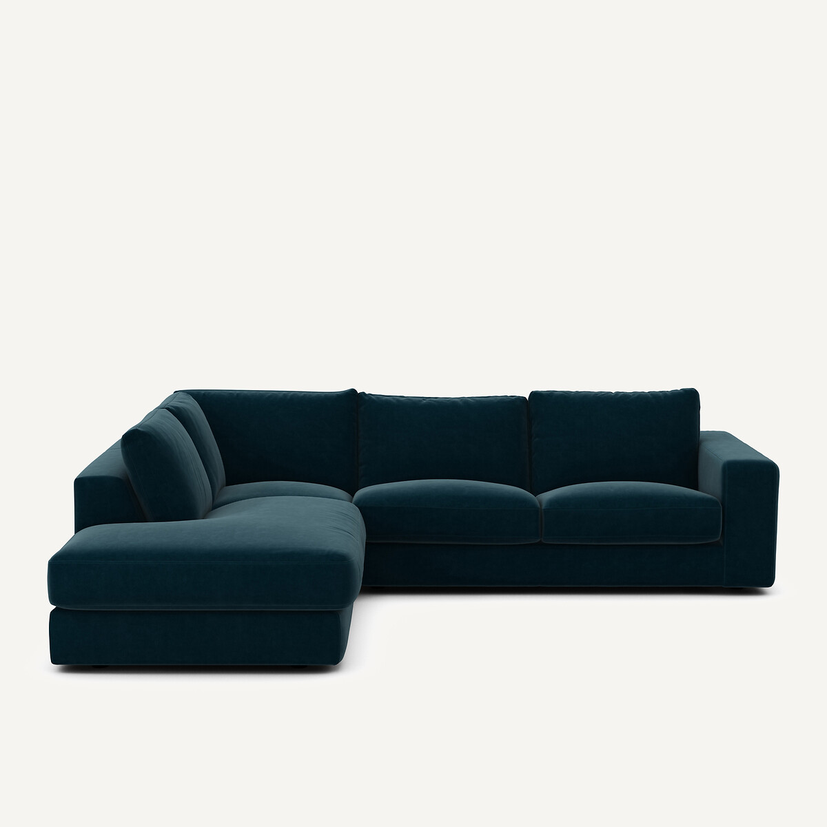 Γωνιακός καναπές από βελούδο Μ233xΠ282xΥ78cm