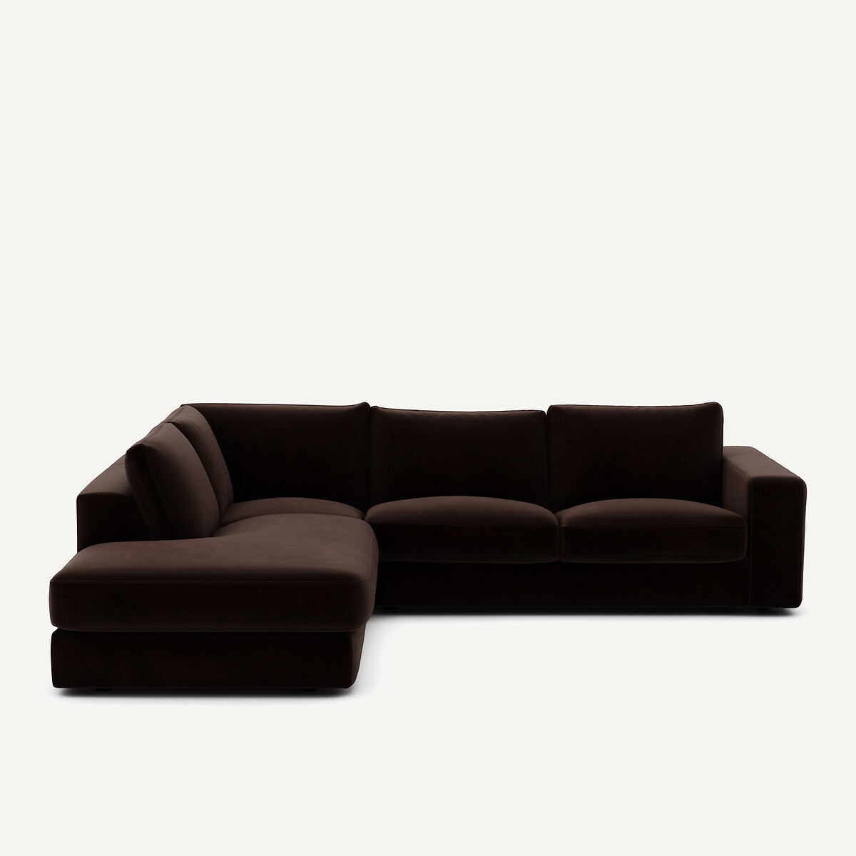 Γωνιακός καναπές από βελούδο Μ233xΠ282xΥ78cm